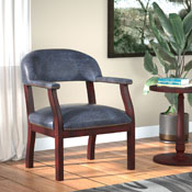 Boss Captain's guest, accent or dining chair in Blue Vinyl, B9540-BE